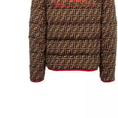 Fendi SS23 Printed Down Hoodie Jacket Brown