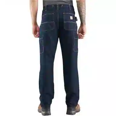 Carhartt 103890 RUGGED FLEX HEAVYWEIGHT DOUBLE-FRONT UTILITY LOGGER JEAN RELAXED FIT BLUE