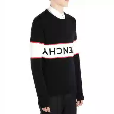 Givenchy Logo Stripe Crewneck Sweater