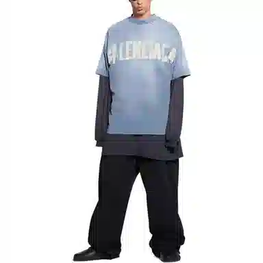 Balenciaga Tape Type T-Shirt Blue