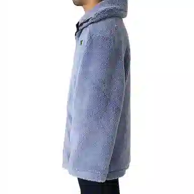 WE11DONE Blue Faux Fur Jacket