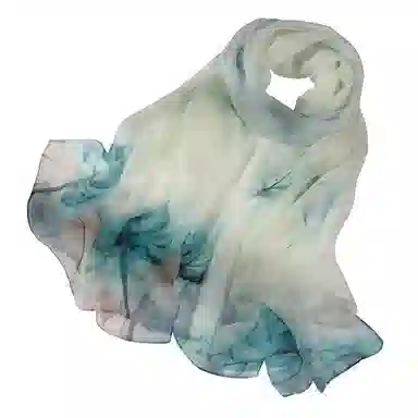 上海故事 春花秋月喷绘真丝长巾 桑蚕丝 丝巾 女款