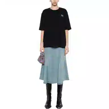 AMIPARIS Logo Crewneck T-Shirt Black