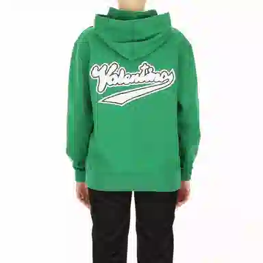 Valentino Logo Hoodie Green