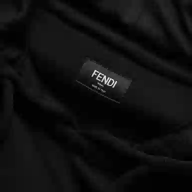 Fendi Logo Hoodie Black