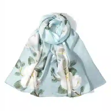 上海故事 国色天香 清冷玉兰 桑蚕丝 丝巾 女款