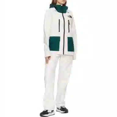 The North Face Logo Print Zip Hoodie White