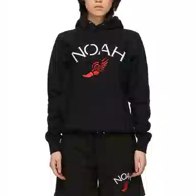 NOAH Winged Foot Embroidered Hoodie Logo