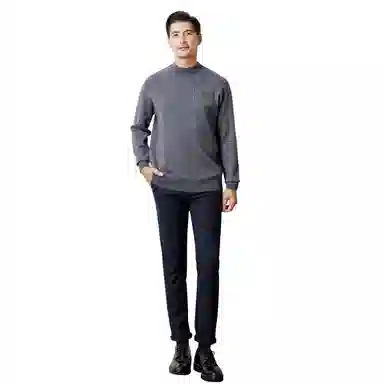 恒源祥 厚款保暖半高领针织毛衣 男款