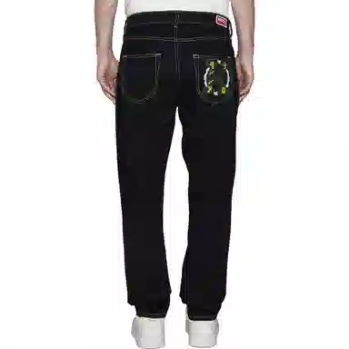 KENZO SS24 Logo Print Jeans Black