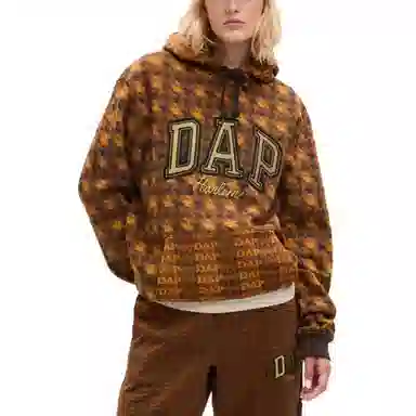 GAP x Dapper Dan Houndstooth Hoodie Brown
