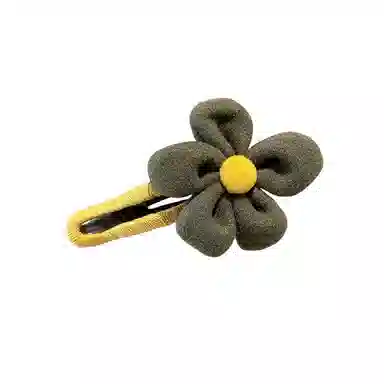 水中玉 秋冬毛绒发饰花朵发卡高级感盘发鲨鱼夹抓夹后脑勺鸭嘴夹子 亚克力 发夹 女款