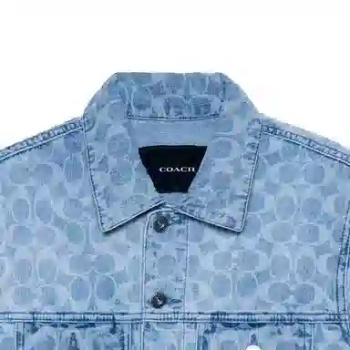 COACH Logo Print Denim Jacket