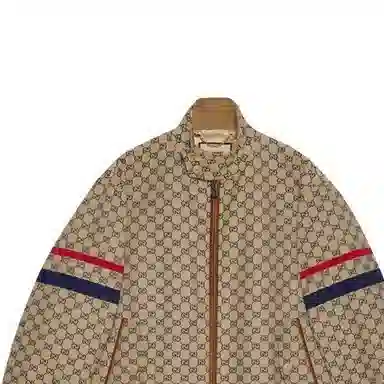 Gucci Striped Print Jacket Beige