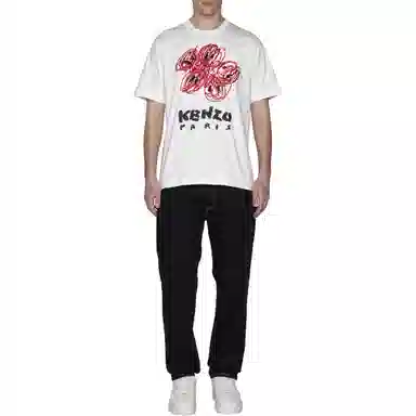 KENZO SS24 Logo Print Jeans Black