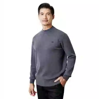 恒源祥 纯色保暖休闲针织毛衣 男款