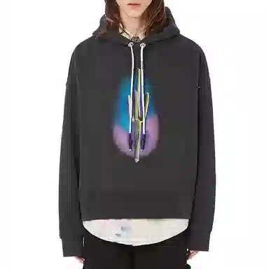 Palm Angels Cactus Hoodie Black