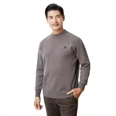 恒源祥 纯色保暖休闲针织毛衣 男款