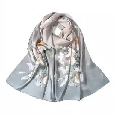 上海故事 国色天香 清冷玉兰 桑蚕丝 丝巾 女款