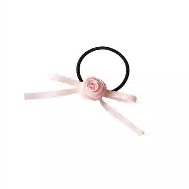 贯古今 蝴蝶结玫瑰皮筋高弹力耐用高马尾扎头发头圈 布艺 头绳 女款