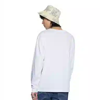 Lee FW22 Retro Campus Print Long Sleeve Tee White