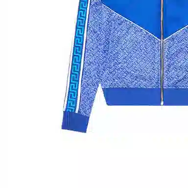 Versace Logo Print Jacket Blue