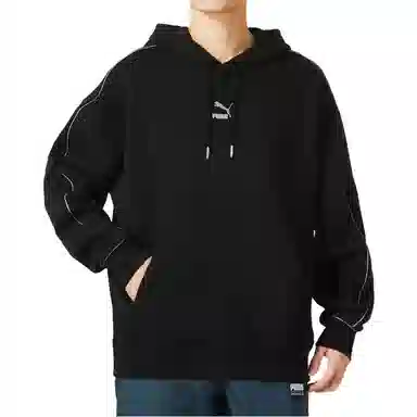 PUMA Letter Logo Hoodie Black