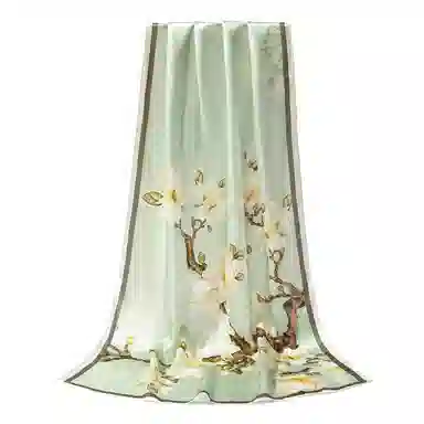 上海故事 国色天香 清冷玉兰 桑蚕丝 丝巾 女款