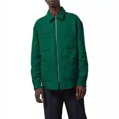 Gucci Logo Zip Jacket Green