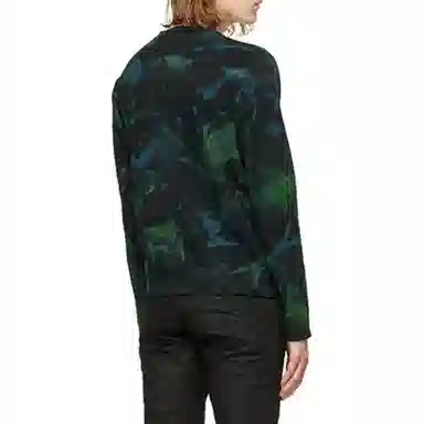 Saint Laurent Logo Tie-Dye Crewneck Sweatshirt