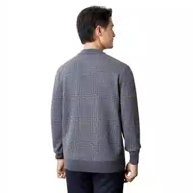 恒源祥 厚款保暖半高领针织毛衣 男款