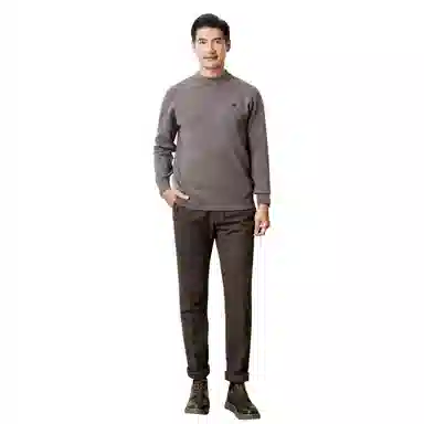 恒源祥 纯色保暖休闲针织毛衣 男款