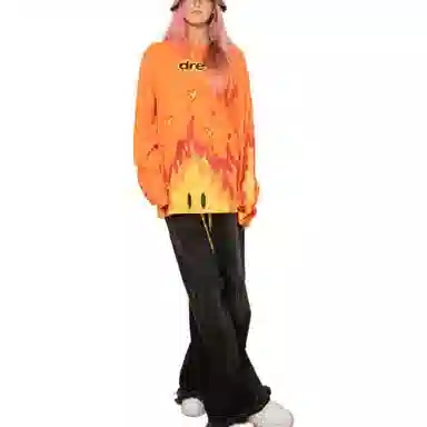 Drew House Fire ls Tee Orange