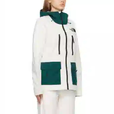 The North Face Logo Print Zip Hoodie White