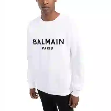Balmain SS22 Logo Raglan Sweatshirt White