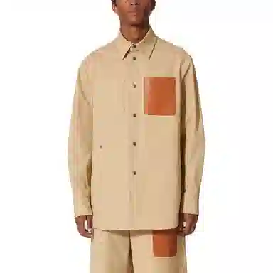 Valentino SS23 Solid Collar Shirt Brown