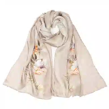 上海故事 国色天香 清冷玉兰 桑蚕丝 丝巾 女款