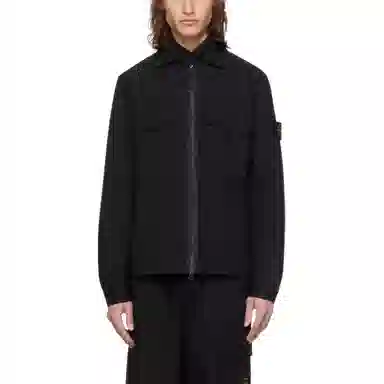 Stone Island Black Zip Long Sleeve Shirt