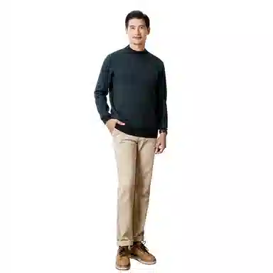 恒源祥 厚款保暖半高领针织毛衣 男款