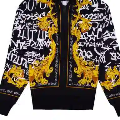 Versace Jeans FW23 Letter Print Hoodie Black