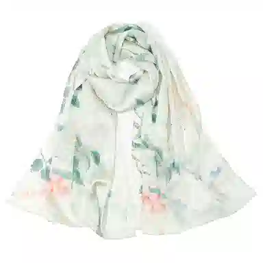 上海故事 国色天香 清冷玉兰 桑蚕丝 丝巾 女款