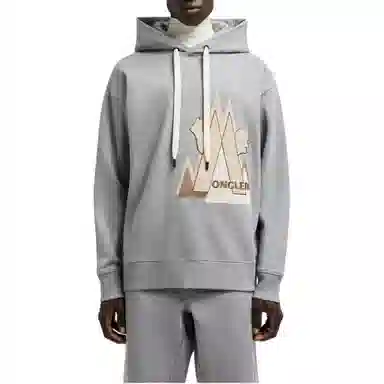 Moncler Logo Hoodie Gray