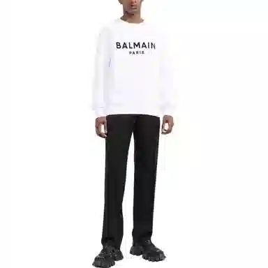 Balmain SS22 Logo Raglan Sweatshirt White