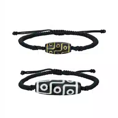 佐卡伊 藏式九眼天珠 小众轻奢平安编织珠子高级感 玛瑙 手链 男女同款情侣款