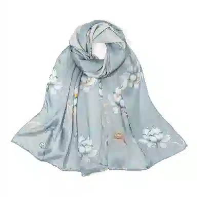 上海故事 国色天香 清冷玉兰 桑蚕丝 丝巾 女款