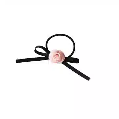 贯古今 蝴蝶结玫瑰皮筋高弹力耐用高马尾扎头发头圈 布艺 头绳 女款
