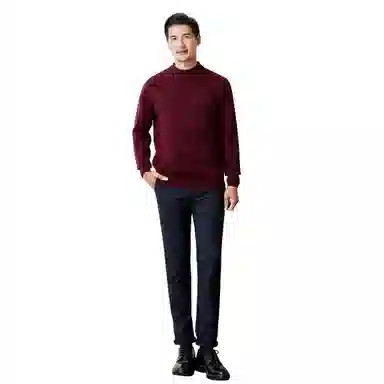 恒源祥 纯色保暖休闲针织毛衣 男款