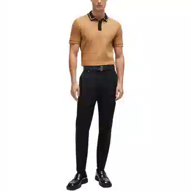 HUGO BOSS Mercerised-Cotton Slim-Fit Polo Shirt With Contrast Stripes Polo