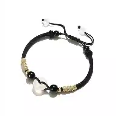 幸囍礼 新中式喜乐平安扣 国风开运如意 清冷感 玉髓 手链 男女同款情侣款