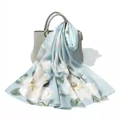 上海故事 国色天香 清冷玉兰 桑蚕丝 丝巾 女款